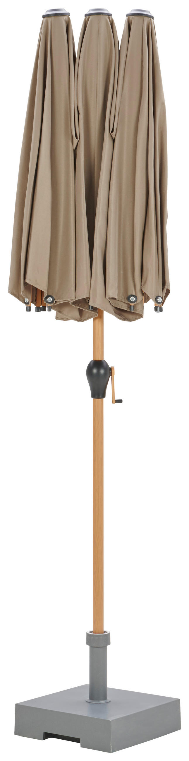 DVOJITÝ SLNEČNÍK 208/236/400 cm - taupe, Modern, kov/textil (208/236/400cm) - Ambia Garden