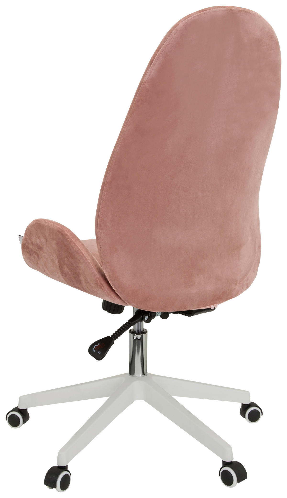 OTOČNÁ ŽIDLE, samet, růžová - bílá/růžová, Basics, textil/plast (56/104/58cm) - MID.YOU