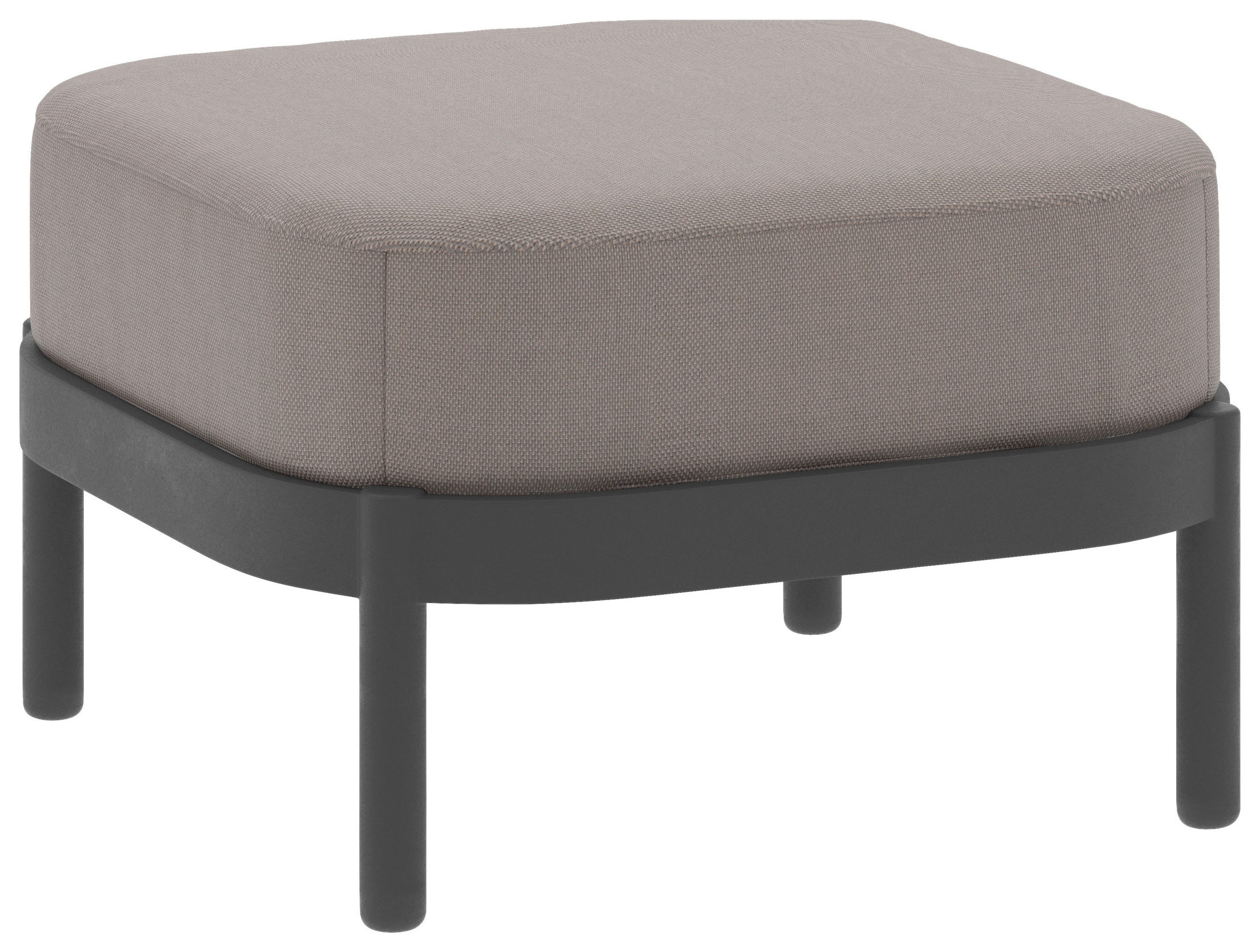 HOCKER beschichtet Taupe  - Taupe, Design, Textil/Metall (65/42/65cm) - Lomoco