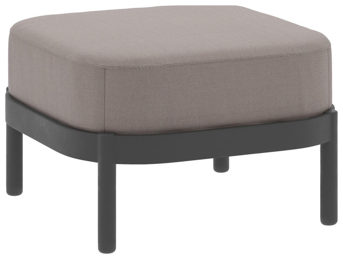 HOCKER beschichtet Taupe  - Taupe, Design, Textil/Metall (65/42/65cm) - Lomoco