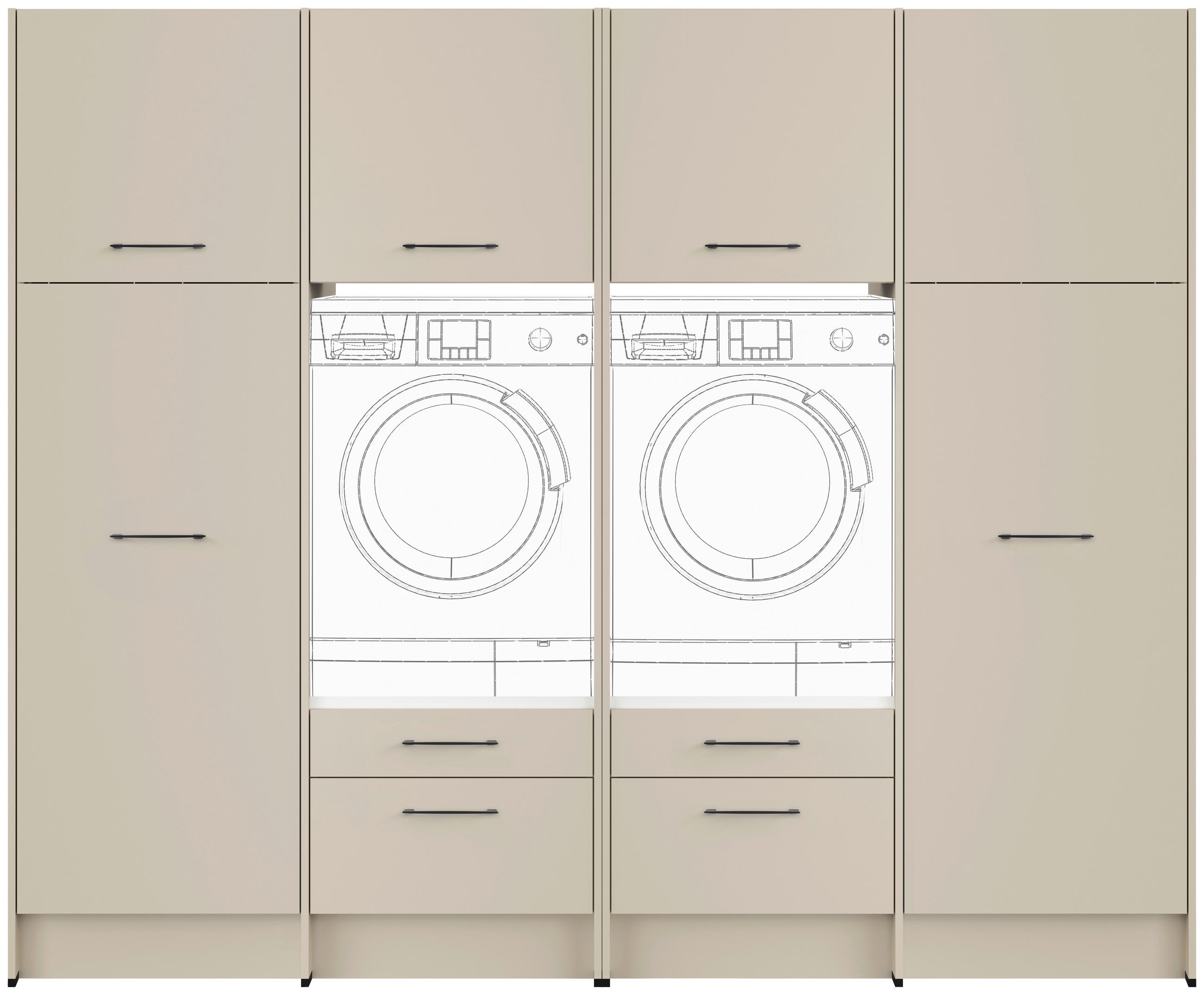 HAUSWIRTSCHAFTSRAUM Hellgrau  - Hellgrau, Basics, Holzwerkstoff (249,6cm) - Impuls