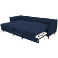 ECKSOFA in Chenille Dunkelblau  - Eichefarben/Dunkelblau, KONVENTIONELL, Holz/Textil (284/162cm) - Carryhome