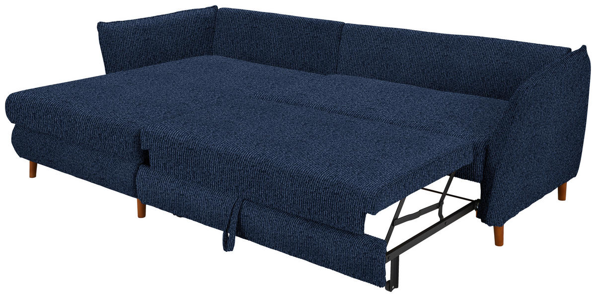 HÖRNSOFFA i chenille mörkblå  - ekfärgad/mörkblå, Klassisk, trä/textil (284/162cm) - MID.YOU