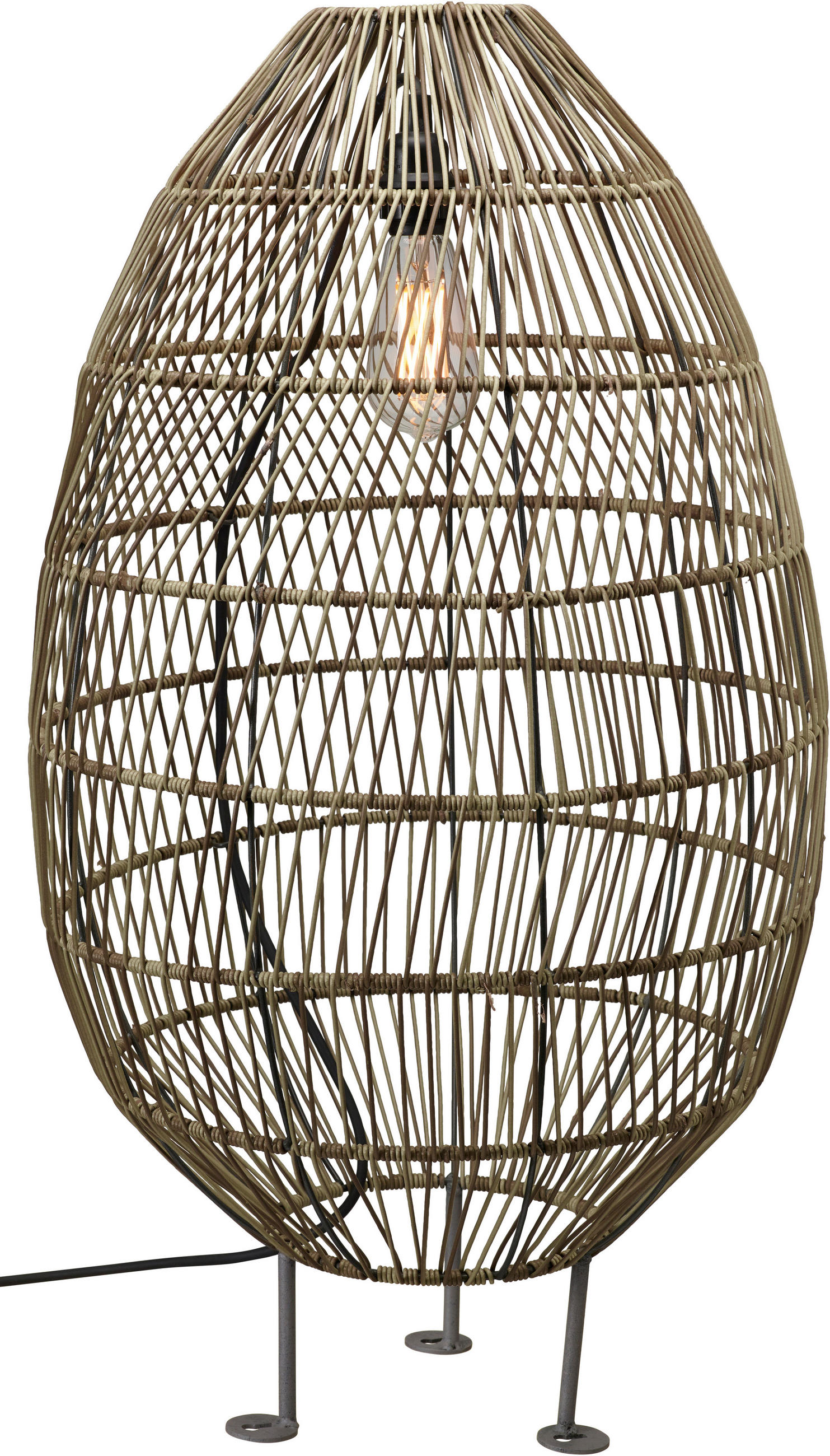 AUßENLEUCHTE PR Home Hanoi  - Schwarz, Natur, Kunststoff (100cm)