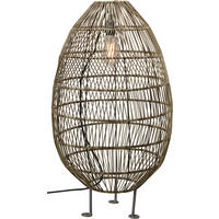 AUßENLEUCHTE PR Home Hanoi  - Schwarz, Natur, Kunststoff (100cm)