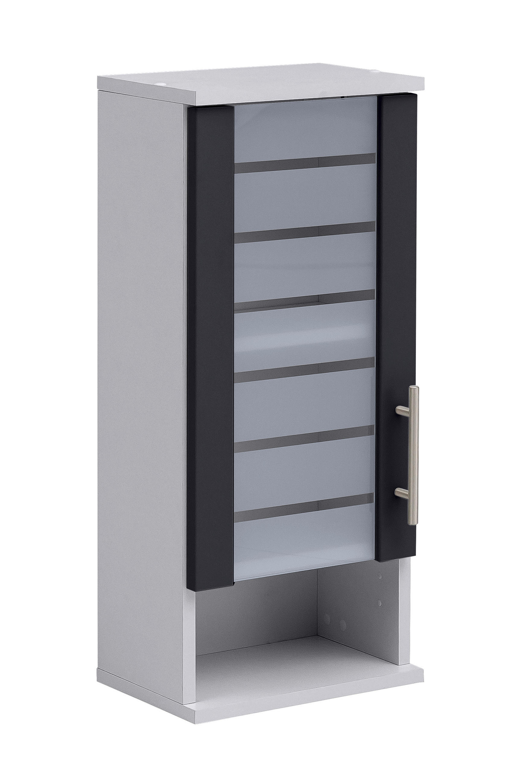 HÄNGESCHRANK 30,3/70,8/20,5 cm  - Edelstahlfarben/Anthrazit, MODERN, Glas/Holzwerkstoff (30,3/70,8/20,5cm) - MID.YOU