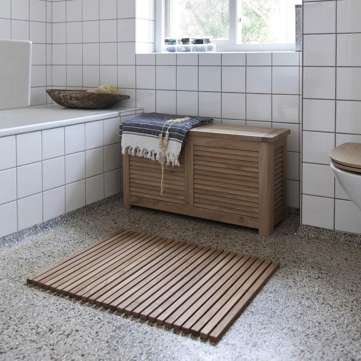 TRUHE Holz Teakholz vollmassiv  - Teakfarben, ROMANTIK / LANDHAUS, Holz (90/48/30cm) - MID.YOU