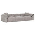 BIGSOFA Flachgewebe Braun  - Schwarz/Braun, MODERN, Kunststoff/Textil (320/66/111cm) - Carryhome