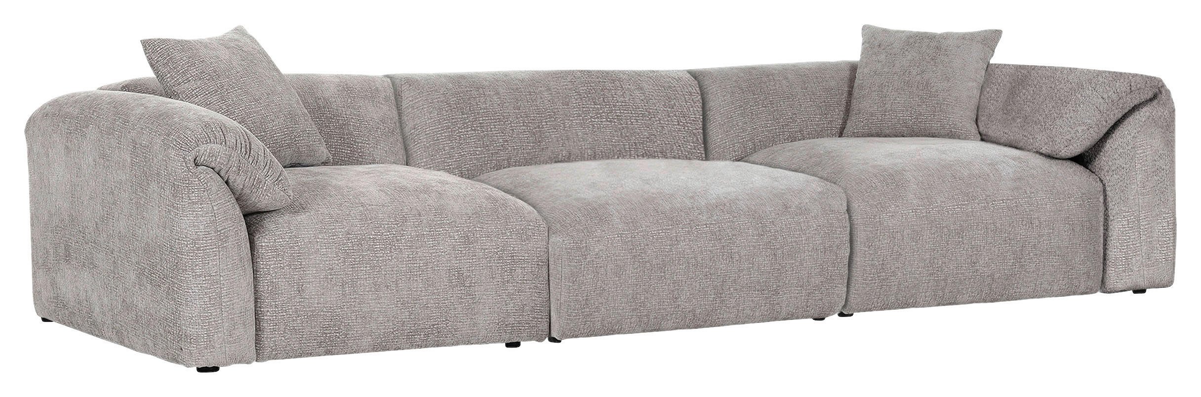 BIGSOFA Flachgewebe Braun - Schwarz/Braun, MODERN, Kunststoff/Textil (320/66/111cm) - Carryhome