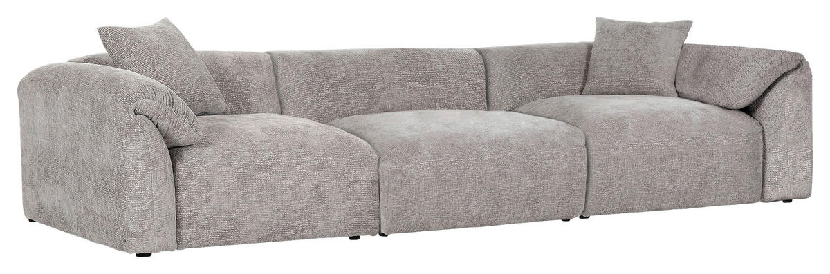 BIGSOFA in Flachgewebe Braun  - Schwarz/Braun, Modern, Kunststoff/Textil (320/66/111cm) - Carryhome