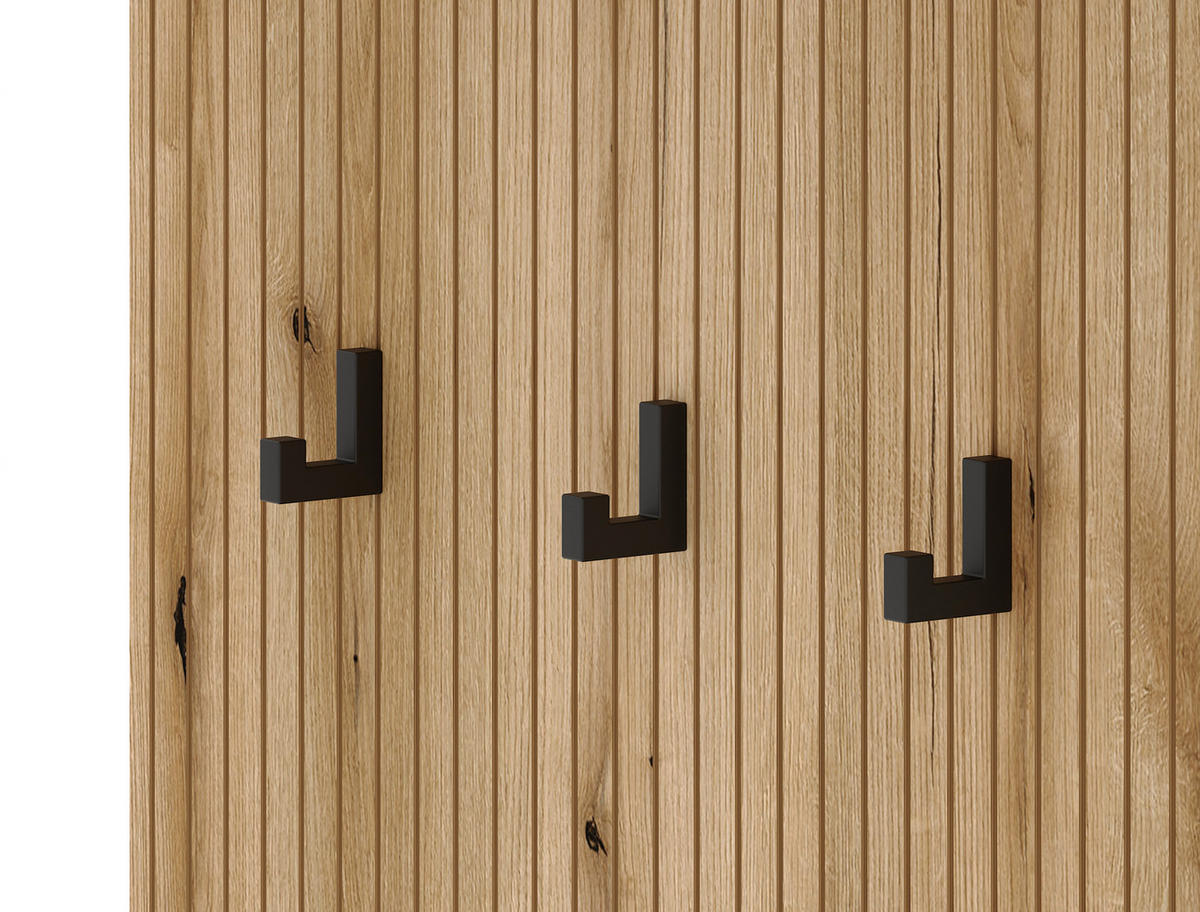 GARDEROBE  in 100/204/40 cm  - Eichefarben/Graphitfarben, Design, Holzwerkstoff (100/204/40cm) - Boxxx