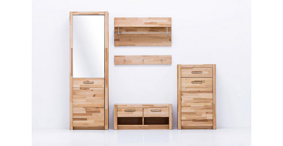 KOMMODE  in 66/112/40 cm  - Silberfarben/Buchefarben, KONVENTIONELL, Holz/Metall (66/112/40cm) - Hom`in