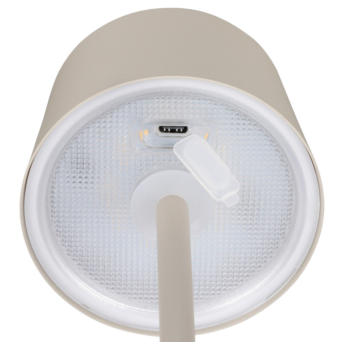 AKKU-TISCHLEUCHTE - Beige, Basics, Metall (9/22cm) - Novel