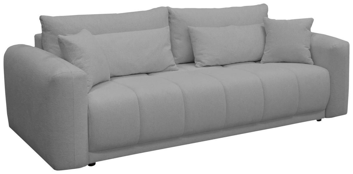 SCHLAFSOFA in Hellgrau  - Hellgrau/Schwarz, Design, Holz/Textil (245/90/117cm) - MID.YOU