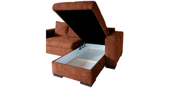 ECKSOFA in Webstoff Terracotta  - Terracotta/Braun, KONVENTIONELL, Holz/Textil (170/235cm) - Carryhome