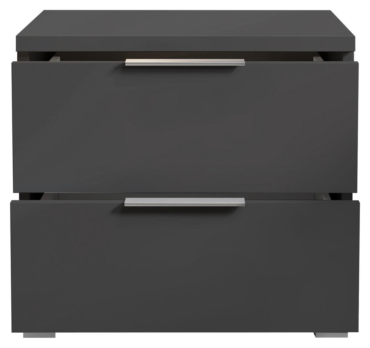 NACHTSCHRANK 46/43/42 cm  - Alufarben/Graphitfarben, KONVENTIONELL, Holzwerkstoff/Kunststoff (46/43/42cm) - Boxxx