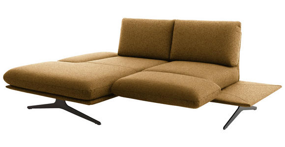 ECKSOFA  in Flachgewebe Currygelb  155/234 cm  - Currygelb/Schwarz, Design, Textil/Metall (155/234cm) - Dieter Knoll