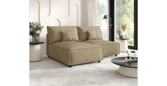ECKSOFA Beige Webstoff Zierkissen, Rückenkissen, Rücken echt  - Beige/Schwarz, MODERN, Kunststoff/Textil (153/200cm) - Xora