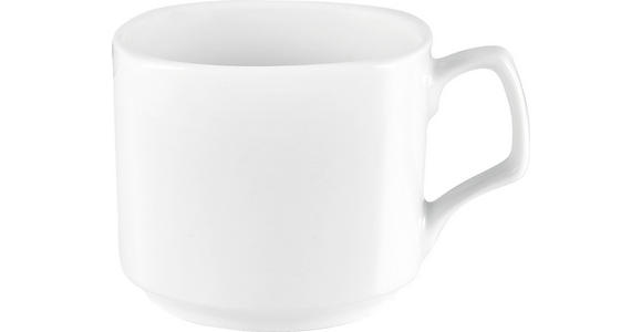 KAFFEETASSE MIT UNTERTASSE    - Weiß, Basics, Keramik - Boxxx