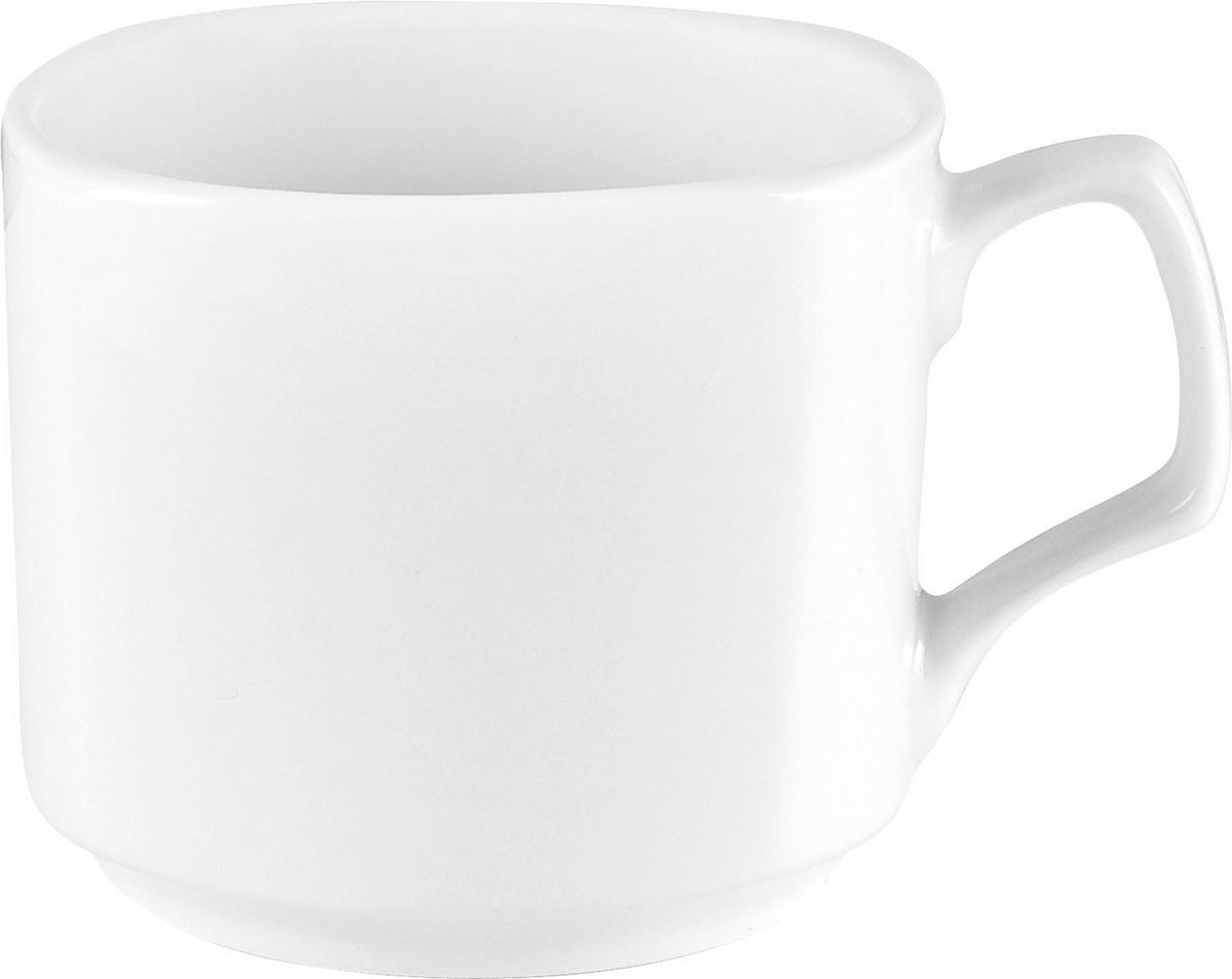 ŠÁLKA NA KÁVU S TANIERIKOM porcelán - biela, Basics, keramika - Boxxx