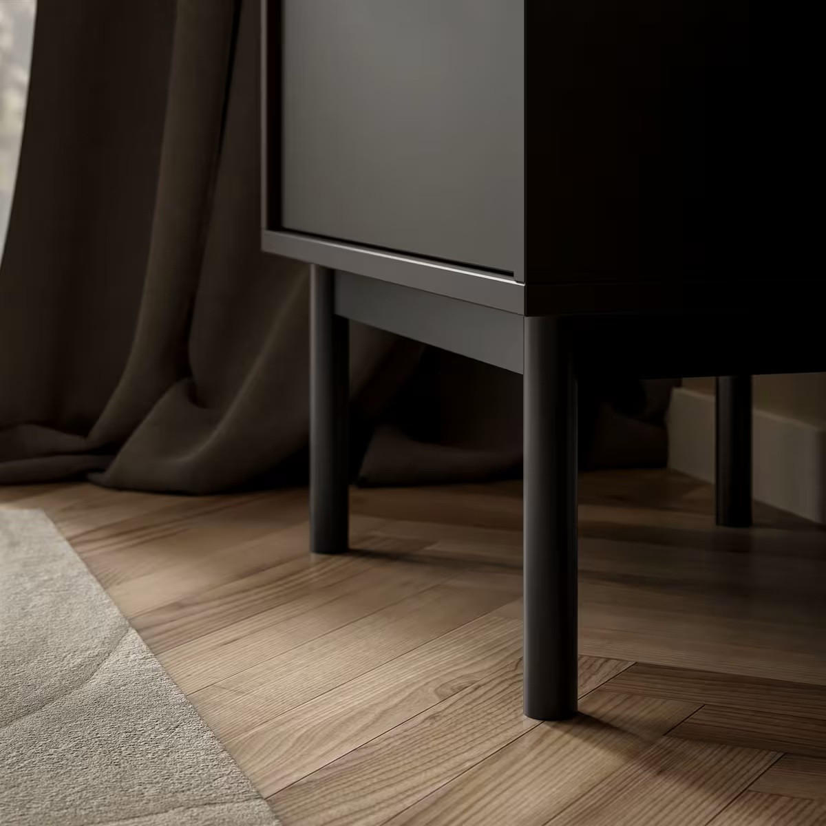 NACHTSCHRANK 54/63/39 cm  - Goldfarben/Schwarz, Design, Holz/Holzwerkstoff (54/63/39cm) - Boxxx