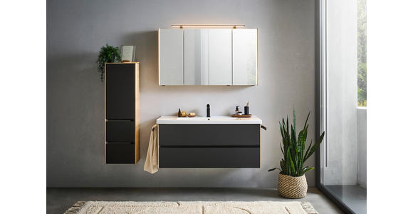 WASCHTISCHKOMBI 121 cm  - Eichefarben/Lavagrau, Design, Keramik/Holzwerkstoff (121cm) - Dieter Knoll