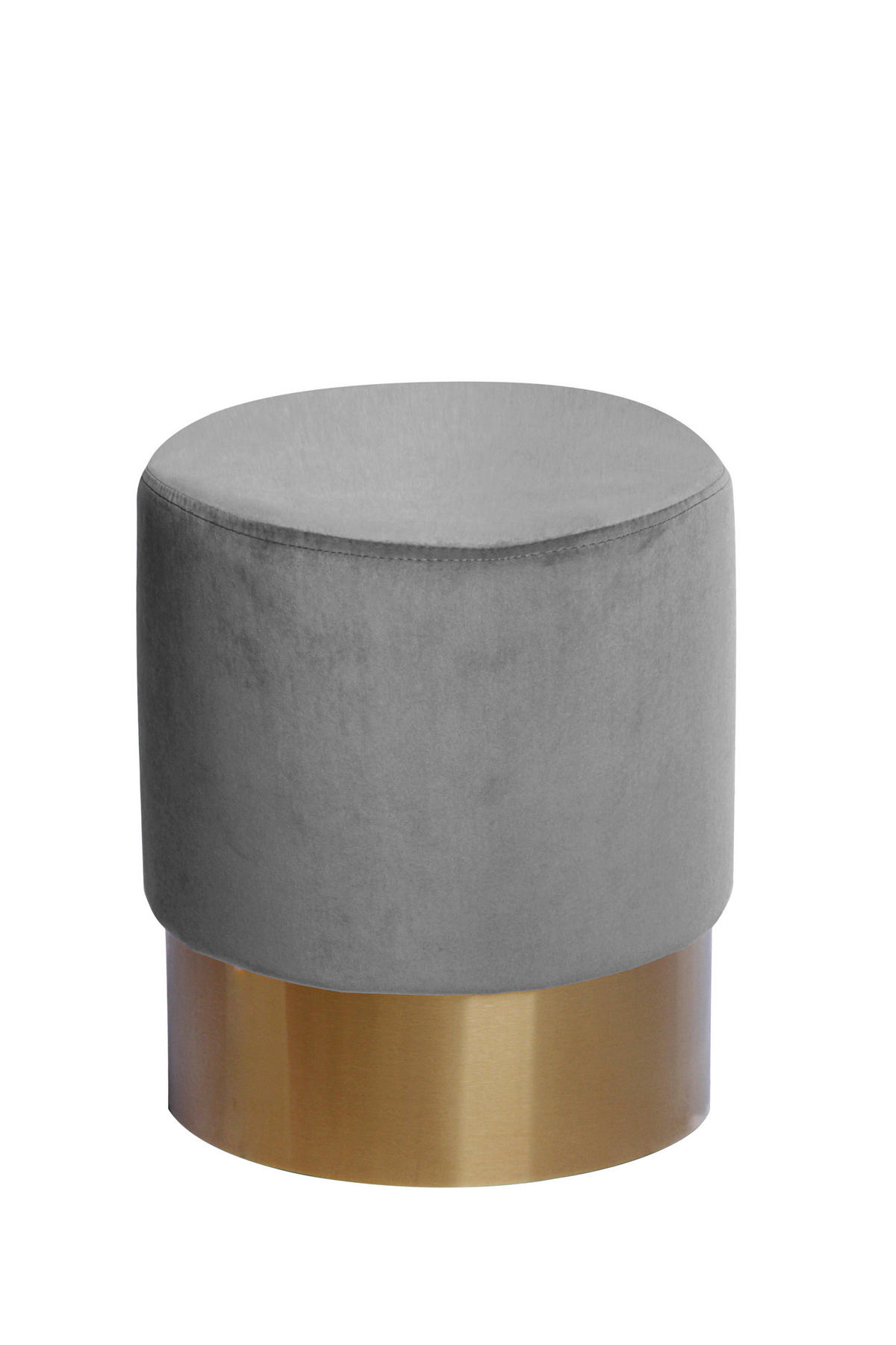 TABURETKA, drevo, textil, kompozitné drevo, 35/42 cm - sivá/zlatá, Basics, drevo/kompozitné drevo (35/42cm)