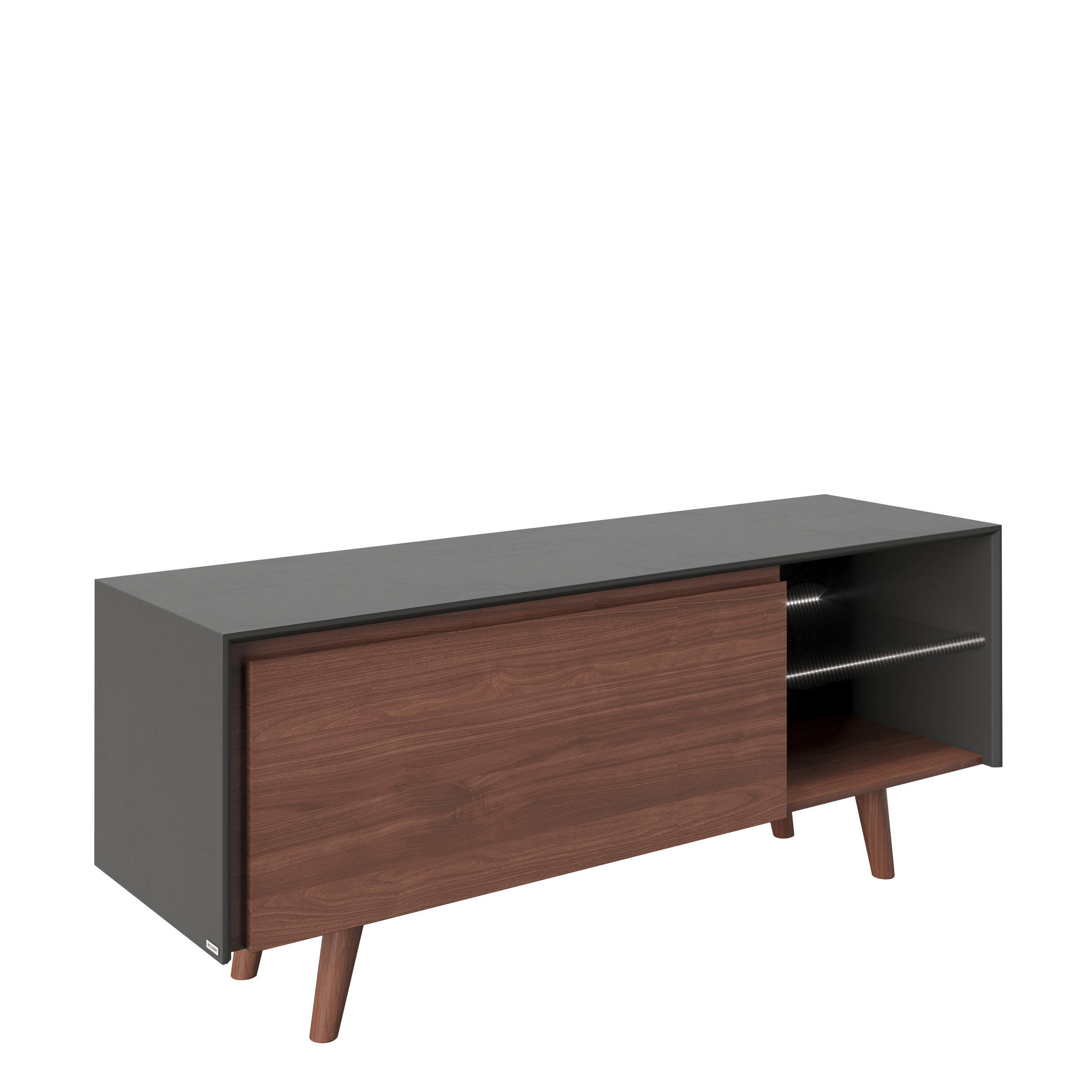 LOWBOARD PLAYBOY  in 150/58,6/42 cm  - Walnussfarben, KONVENTIONELL, Glas/Holz (150/58,6/42cm) - Playboy