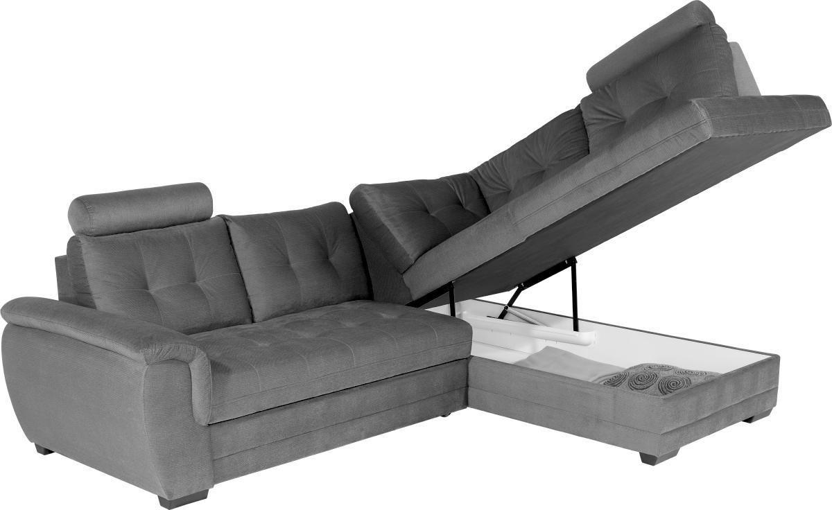 ECKSOFA Beige Webstoff  - Dunkelbraun/Beige, KONVENTIONELL, Kunststoff/Textil (251/183cm) - Livetastic
