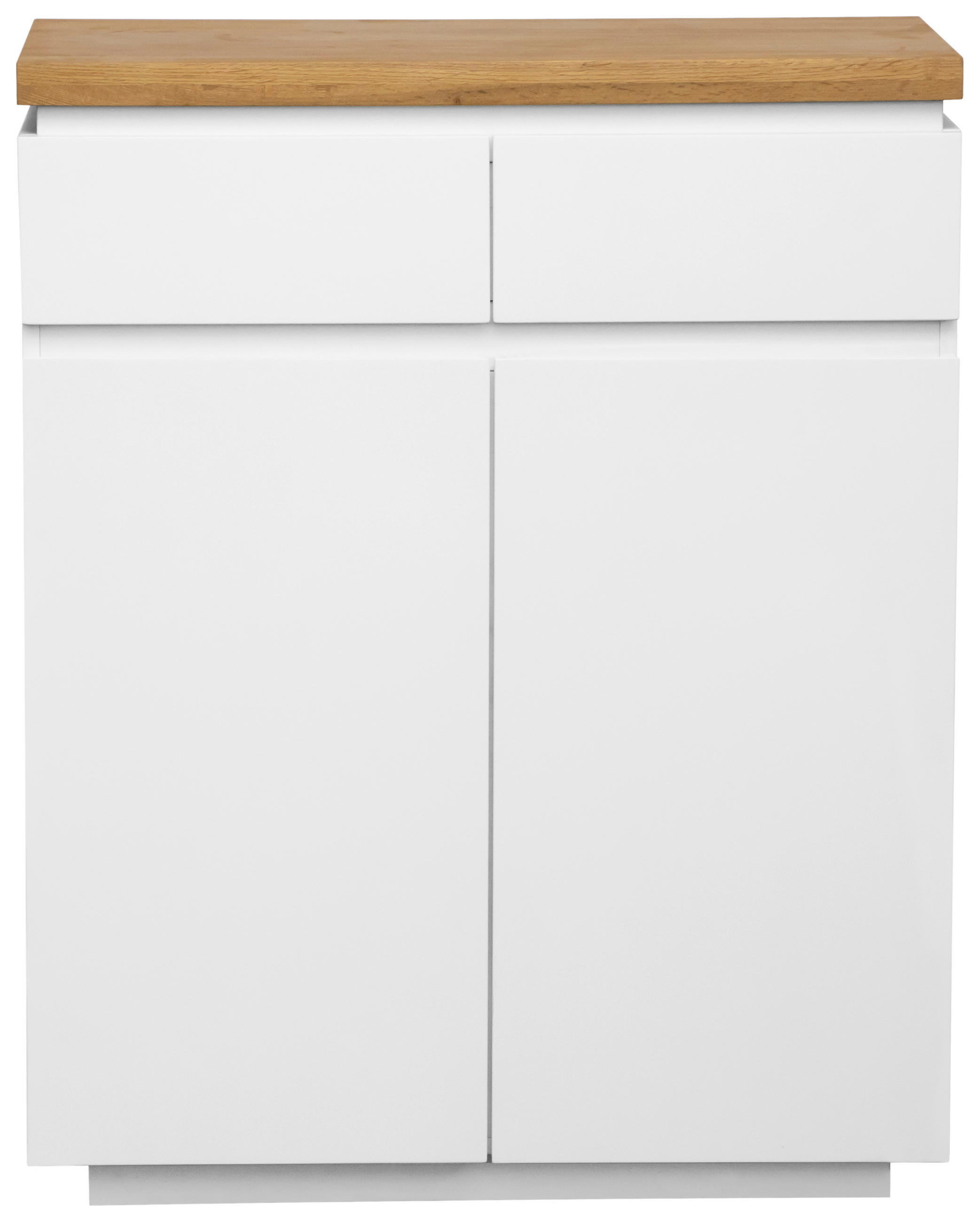 SCHUHSCHRANK Eiche massiv Weiß, Eichefarben  - Eichefarben/Weiß, KONVENTIONELL, Holz/Holzwerkstoff (80/100/41,5cm) - Novel