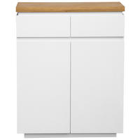 SCHUHSCHRANK Eiche massiv Weiß, Eichefarben  - Eichefarben/Weiß, KONVENTIONELL, Holz/Holzwerkstoff (80/100/41,5cm) - Novel