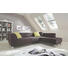 WOHNLANDSCHAFT Webstoff Dunkelbraun - Chromfarben/Dunkelbraun, Design, Textil/Metall (280/71/203cm) - Dieter Knoll
