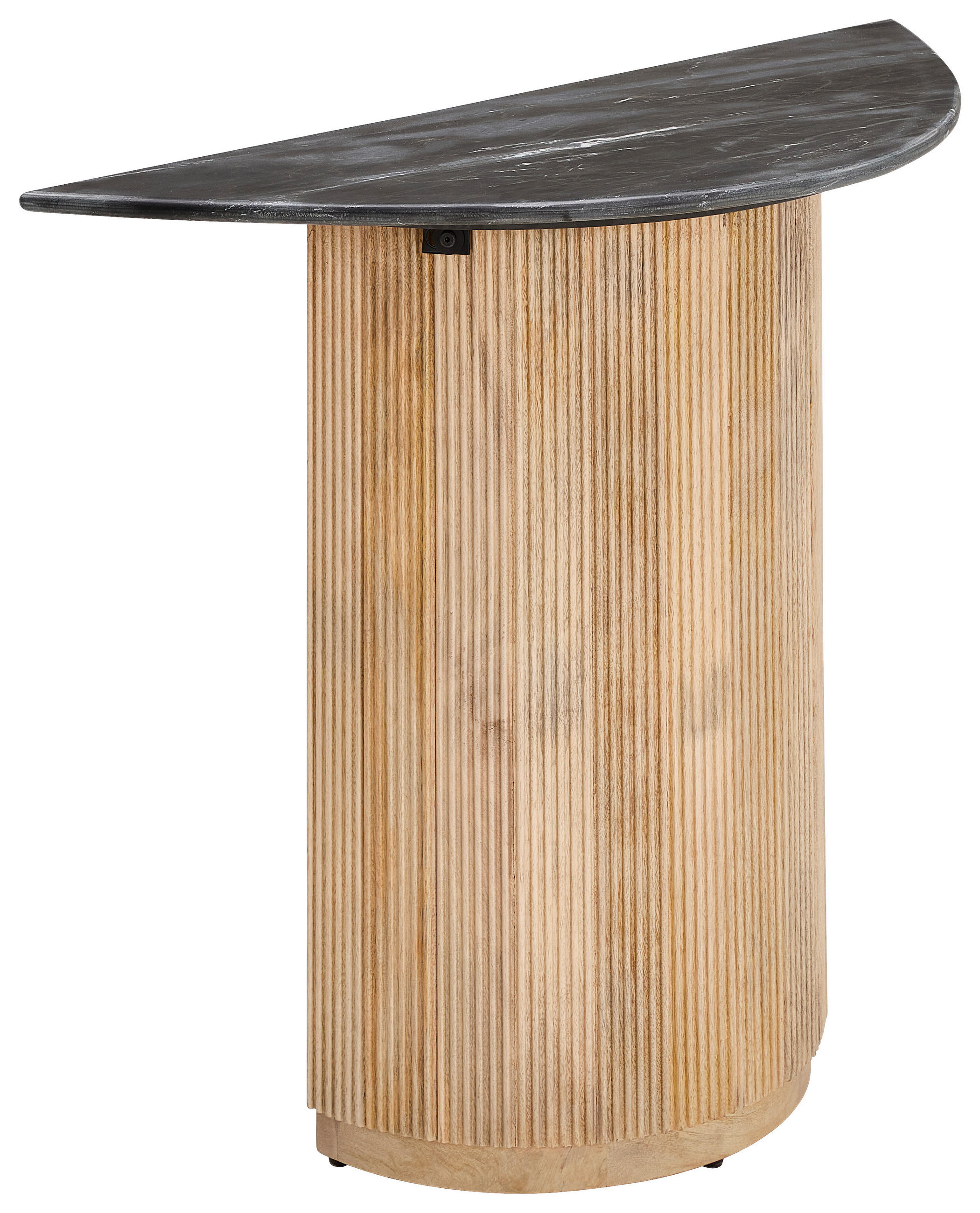 KONSOLENTISCH Mangoholz vollmassiv Naturfarben, Schwarz  - Schwarz/Naturfarben, Design, Holz/Stein (100/76/40cm) - Livetastic