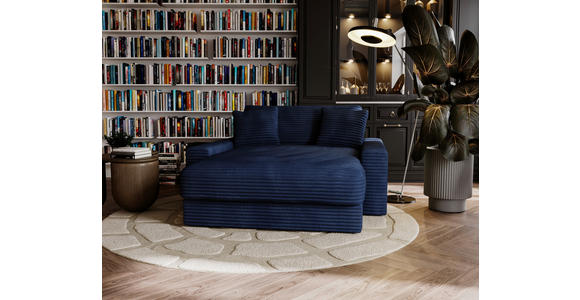 XXL-SESSEL Cord Dunkelblau - Schwarz/Dunkelblau, MODERN, Kunststoff/Textil (160/87/190cm) - Carryhome