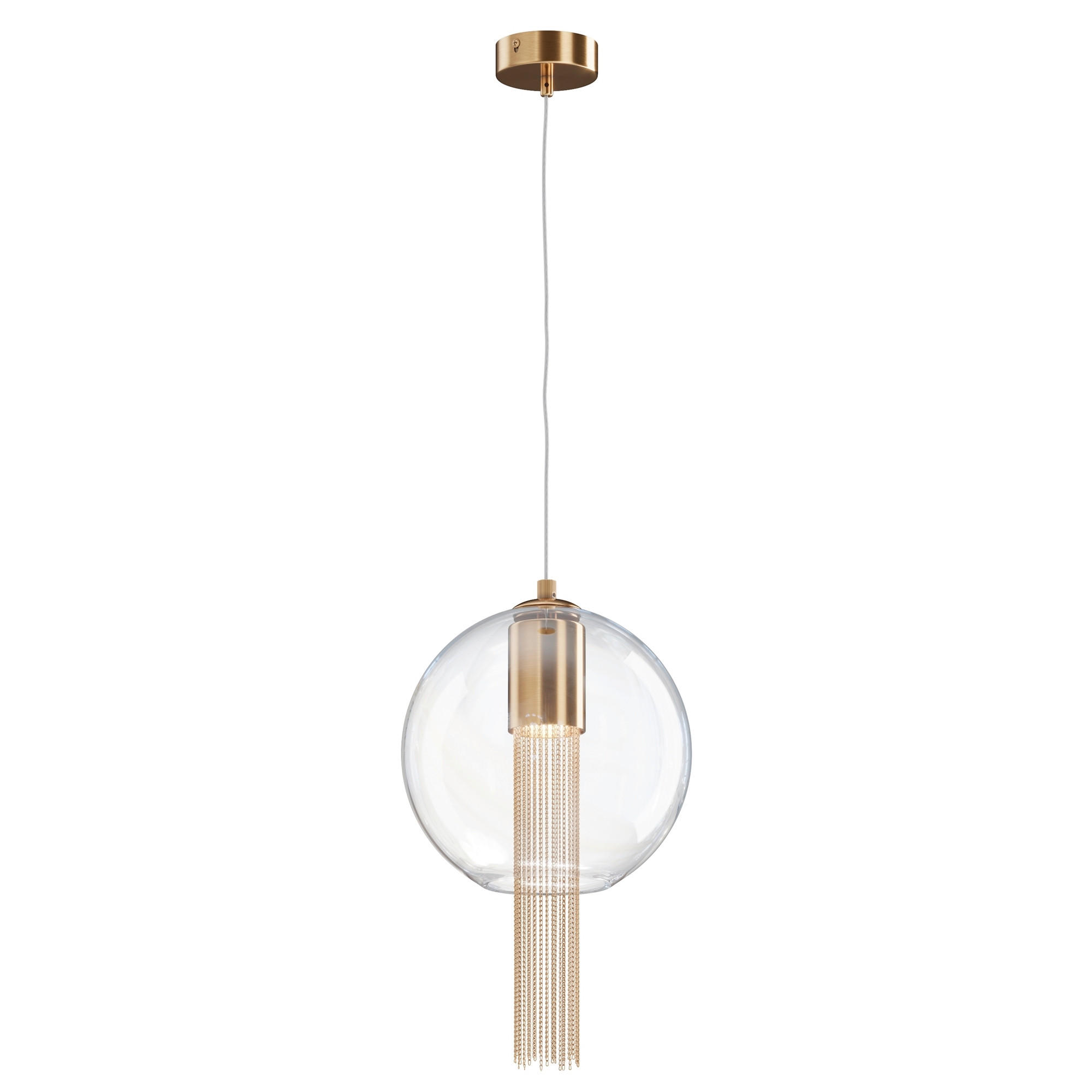 PENDELLAMPA Pendant 25/47 cm  - bronsfärgad/transparent, Trend, metall/glas (25/47cm) - MAYTONI