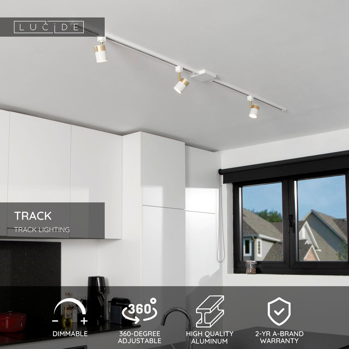 SCHIENENSYSTEM Track 5.6/5.6/12.5 cm   - Weiß, Basics, Metall (5.6/5.6/12.5cm) - Lucide