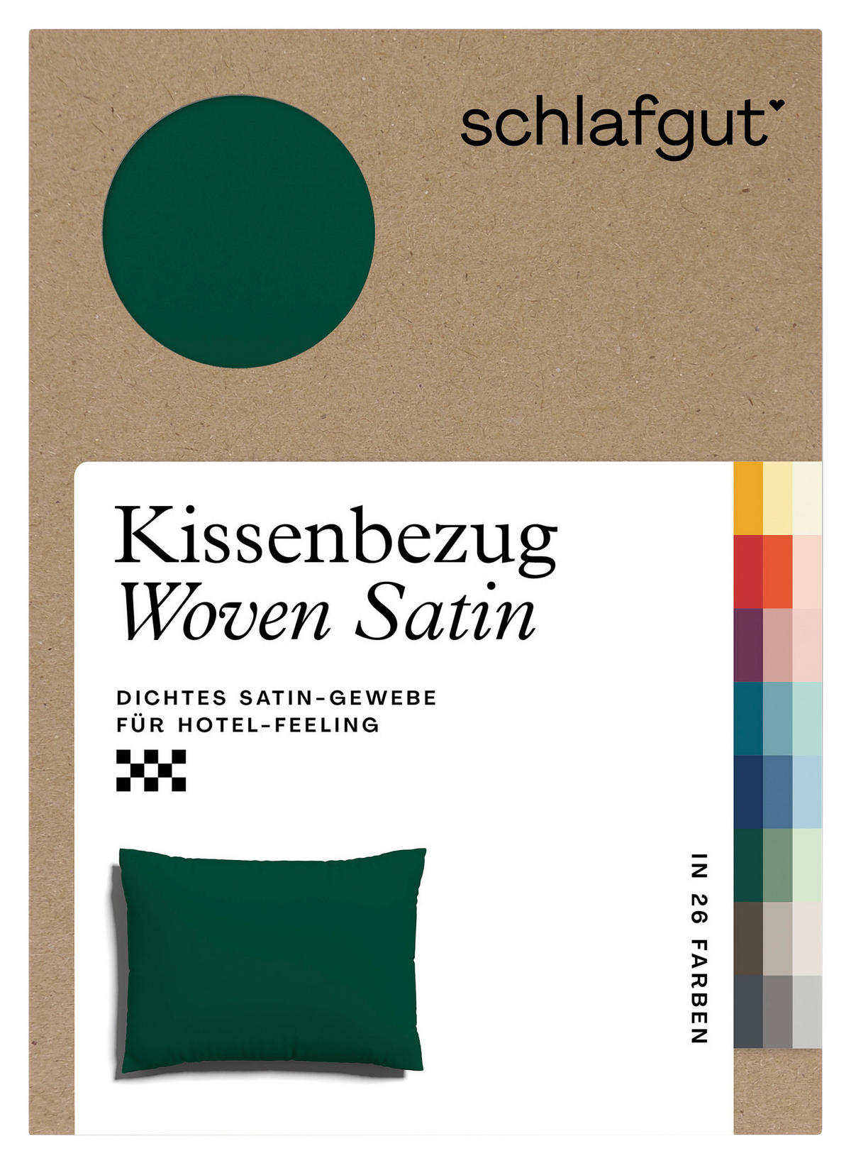 KOPFPOLSTERBEZUG WOVEN SATIN 70/90 cm  - Dunkelgrün, Basics, Textil (70/90cm) - Schlafgut