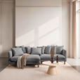 ECKSOFA Grau Chenille  inkl. Rückenkissen, Rücken echt  - Buchefarben/Grau, KONVENTIONELL, Holz/Textil (162/276cm) - Carryhome