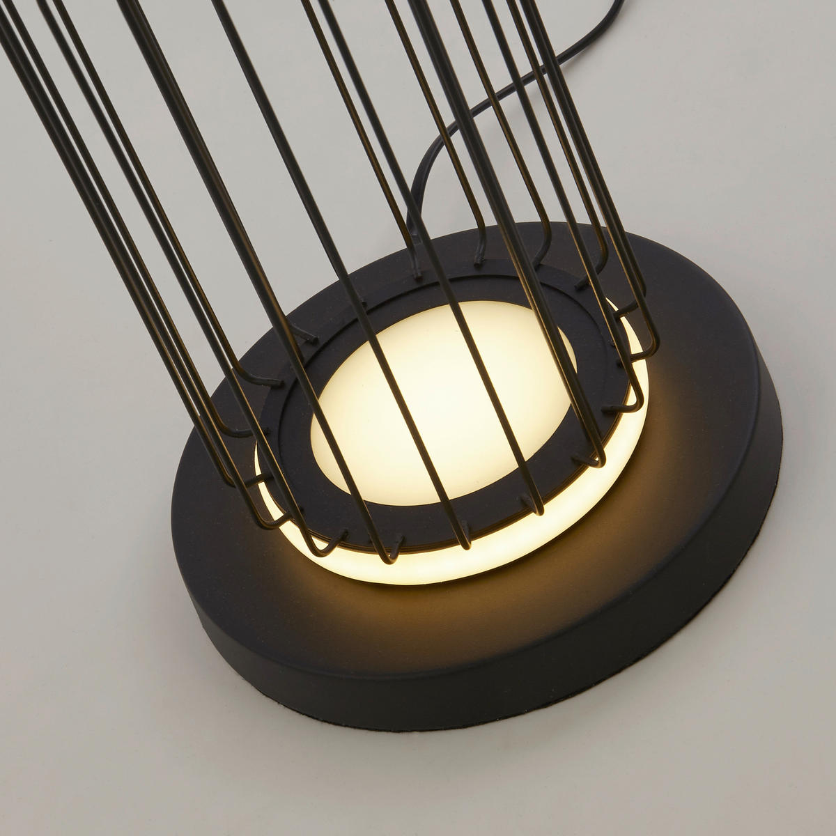 LED-STEHLEUCHTE 22/117 cm    - Schwarz/Weiß, KONVENTIONELL, Glas/Kunststoff (22/117cm) - Searchlight
