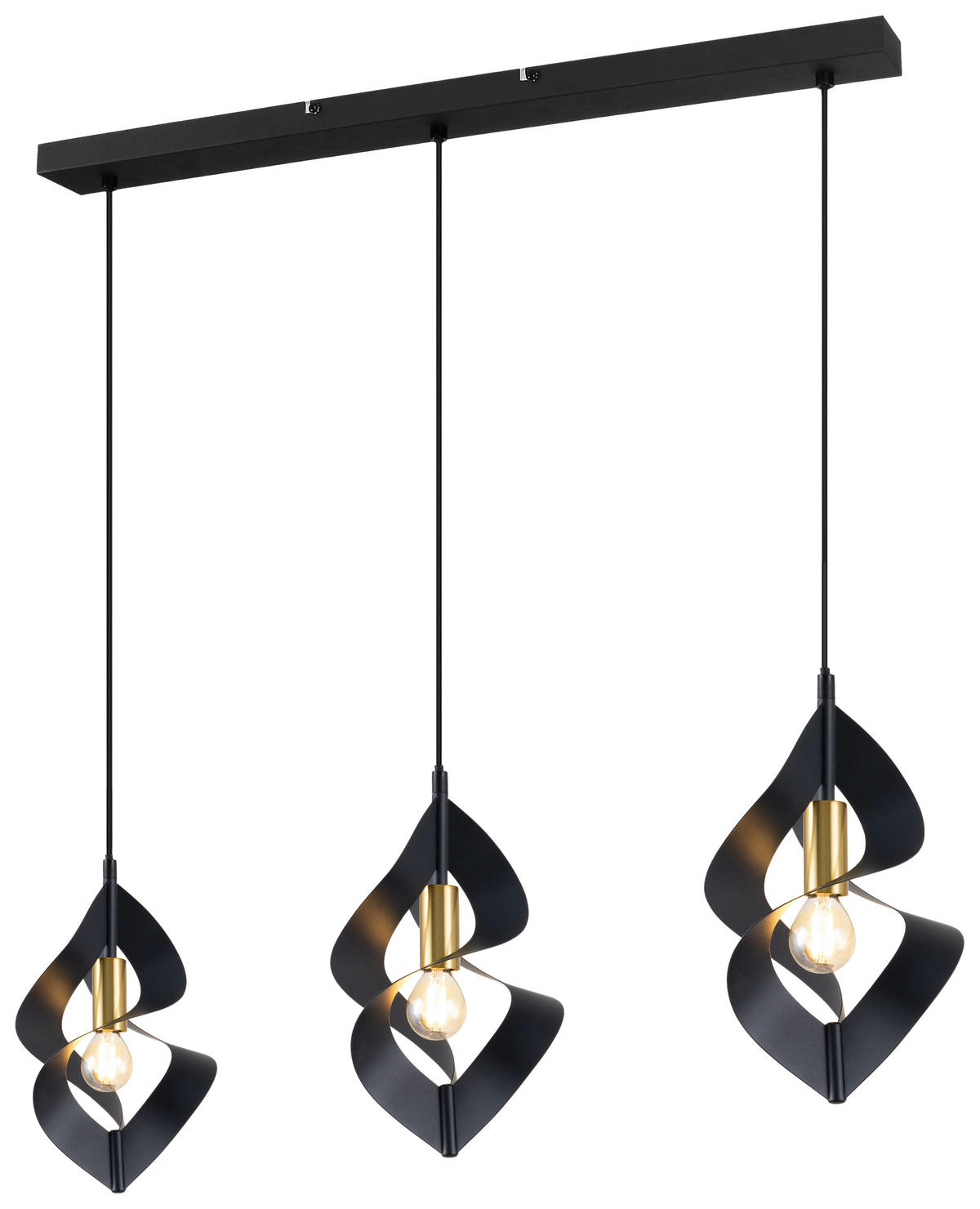 HÄNGELEUCHTE 70/17/120 cm  - Goldfarben/Schwarz, Design, Metall (70/17/120cm) - Collet's Monde