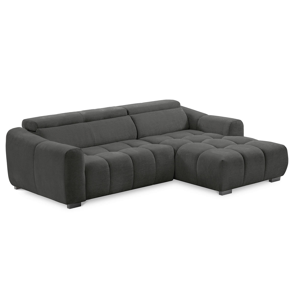 ECKSOFA  Webstoff Schwarz  - Schwarz, Design, Kunststoff/Textil (274/177cm) - Livetastic
