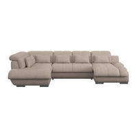WOHNLANDSCHAFT Beige Mikrofaser  - Chromfarben/Beige, MODERN, Textil/Metall (228/345/184cm) - MID.YOU