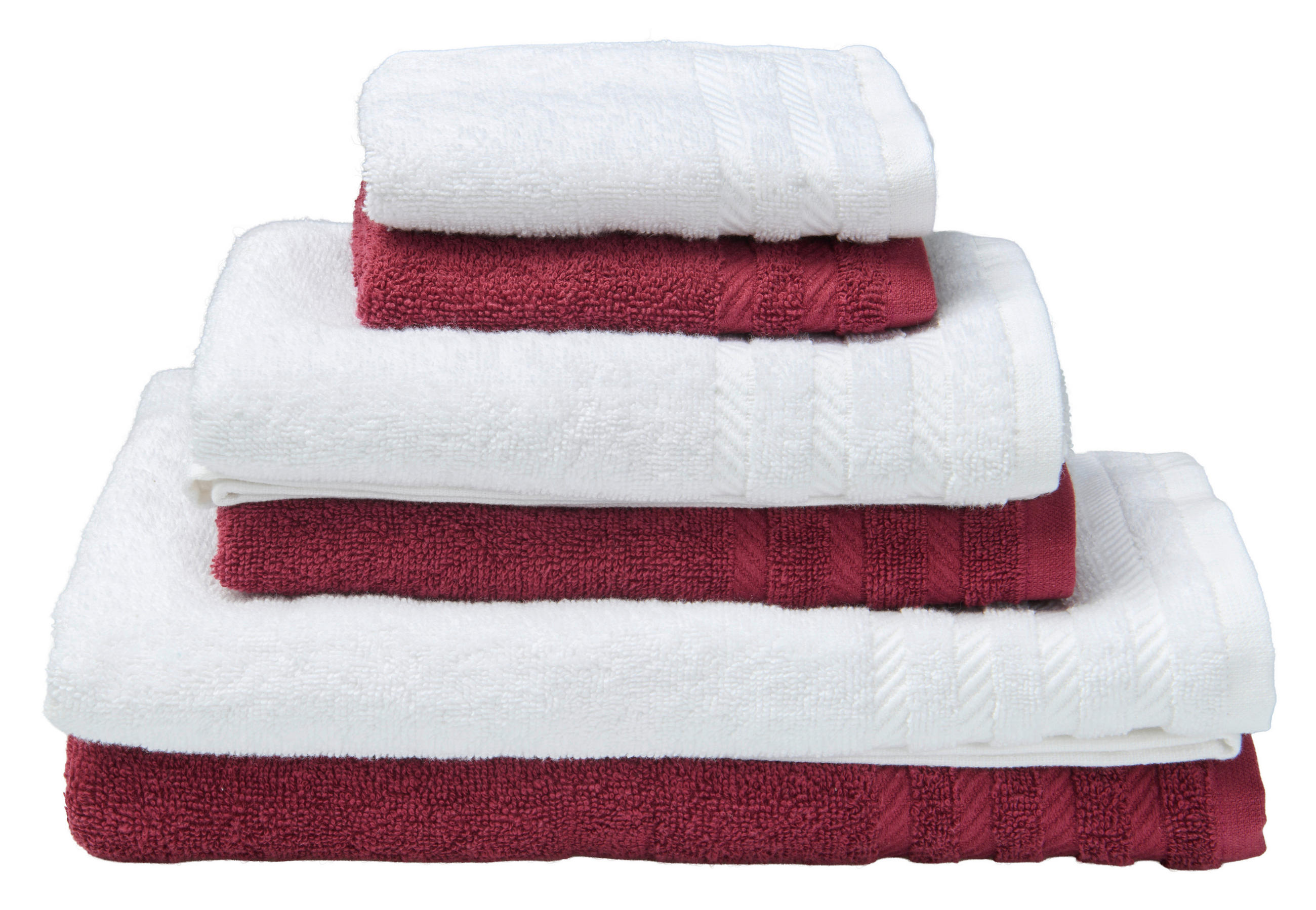 FROTTIERSET Santo Rot, Weiß 6-teilig  - Rot/Weiß, Basics, Textil - Esposa
