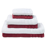 FROTTIERSET Santo Rot, Weiß 6-teilig  - Rot/Weiß, Basics, Textil - Esposa