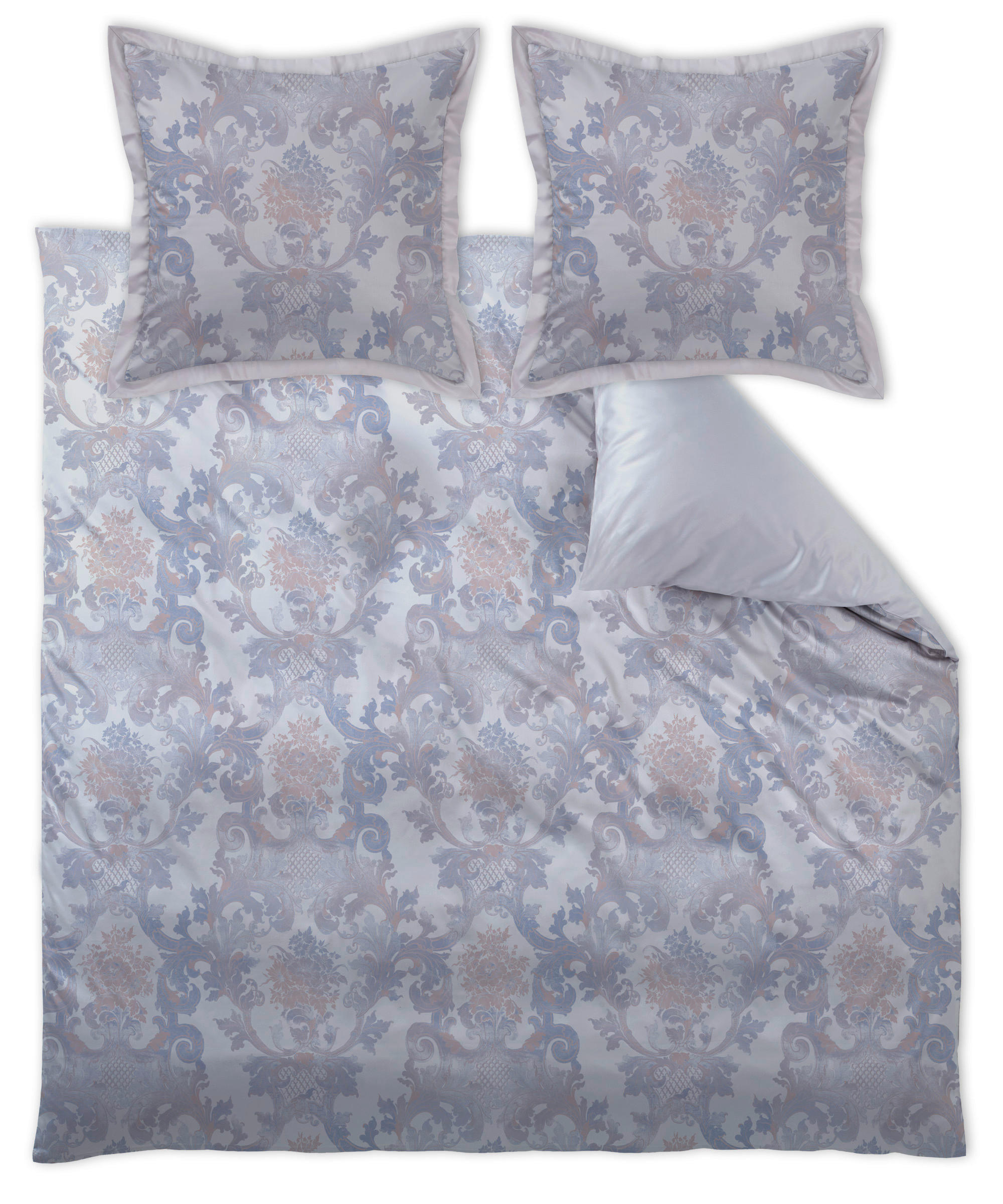 POSTELJINA LOUIS XIV. 200/200 cm damast plava, srebrna, zlatna - zlatna/srebrna, Konvencionalno, tekstil (200/200cm) - Curt Bauer