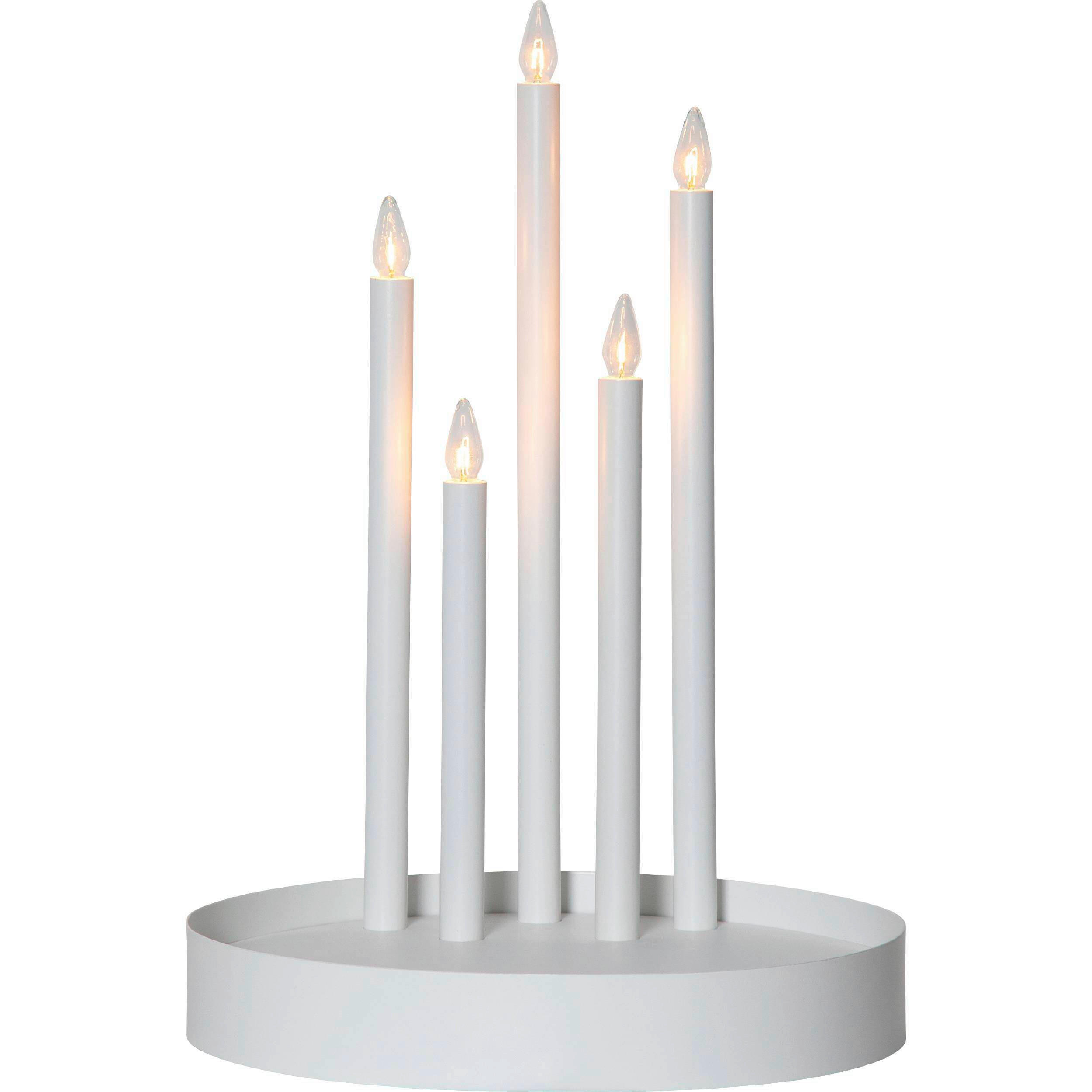 LED-KERZE 32/46 cm  - Weiß, Basics, Kunststoff/Metall (32/46cm) - Eglo