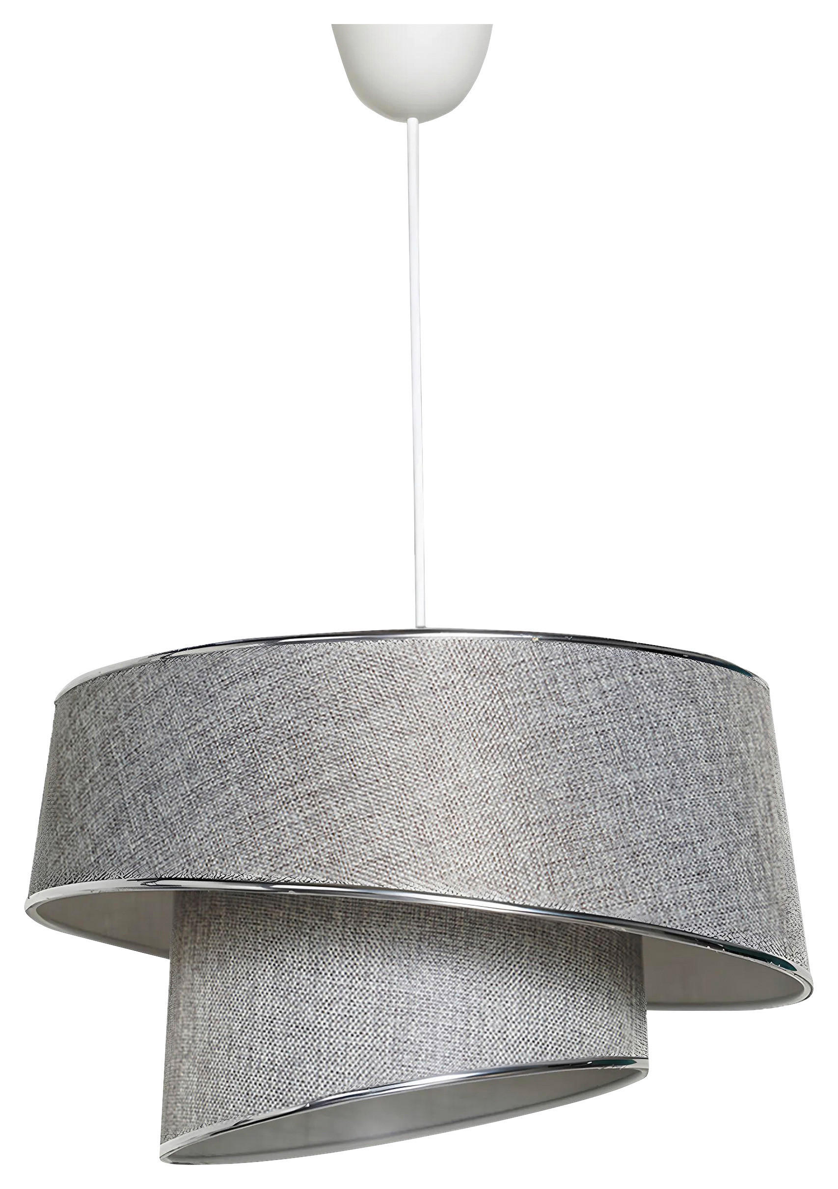 HÄNGELEUCHTE 32/70 cm   - Silberfarben/Hellgrau, Design, Kunststoff/Textil (32/70cm) - P & B