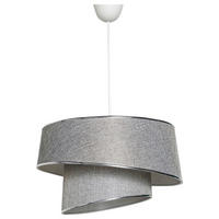 HÄNGELEUCHTE 32/70 cm   - Silberfarben/Hellgrau, Design, Kunststoff/Textil (32/70cm) - P & B