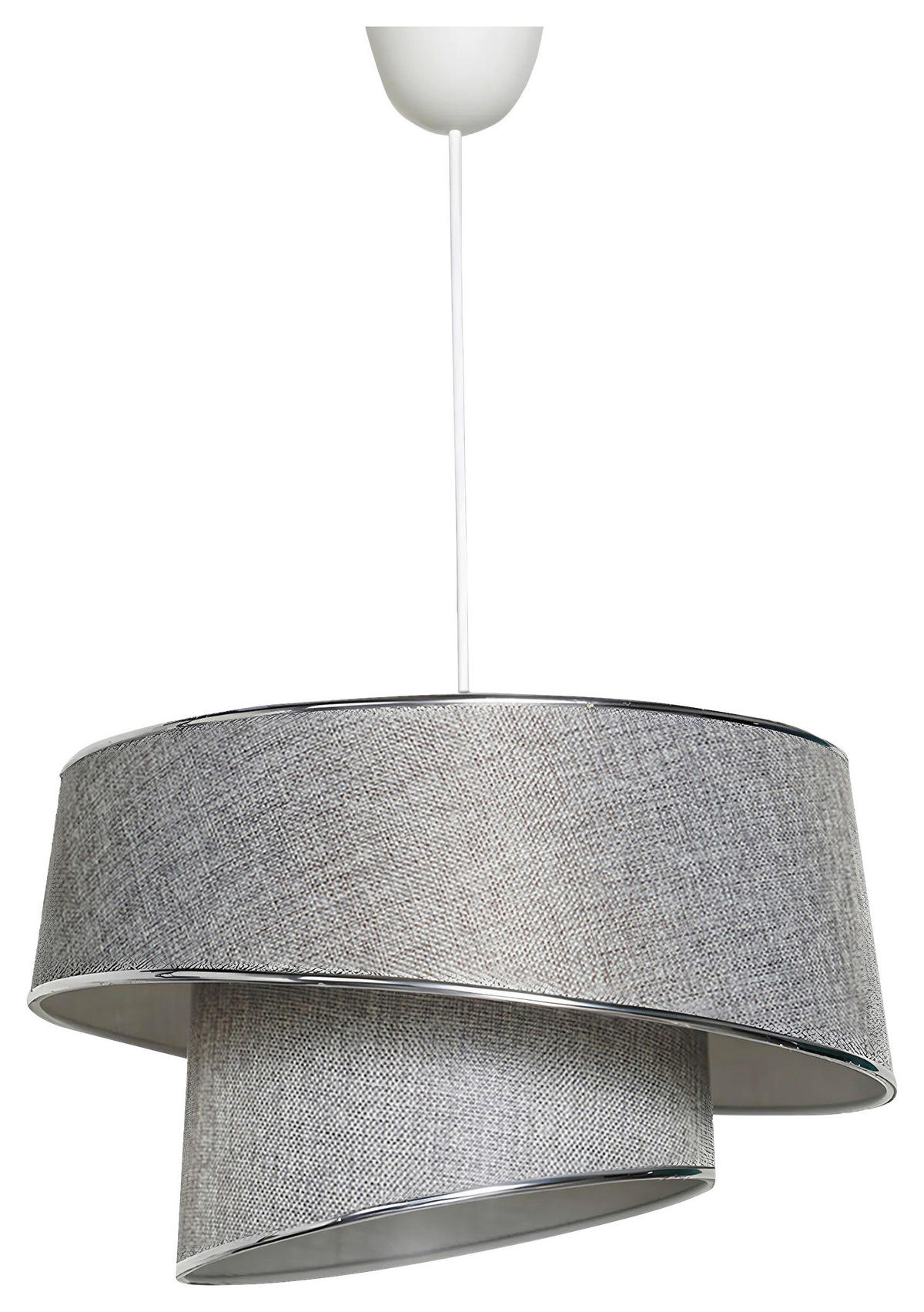 HÄNGELEUCHTE 32/70 cm   - Silberfarben/Hellgrau, Design, Kunststoff/Textil (32/70cm) - P & B