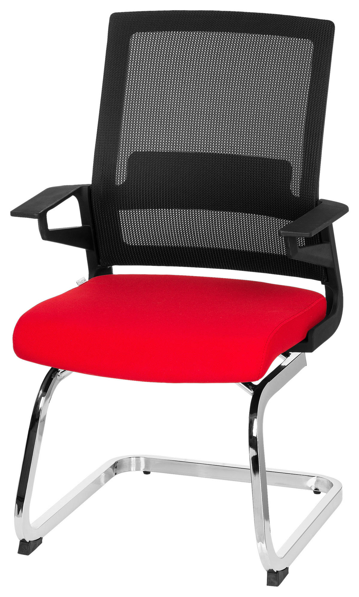 BESUCHERSTUHL Rot, Schwarz  - Chromfarben/Rot, MODERN, Kunststoff/Textil (59/95/54cm) - MID.YOU